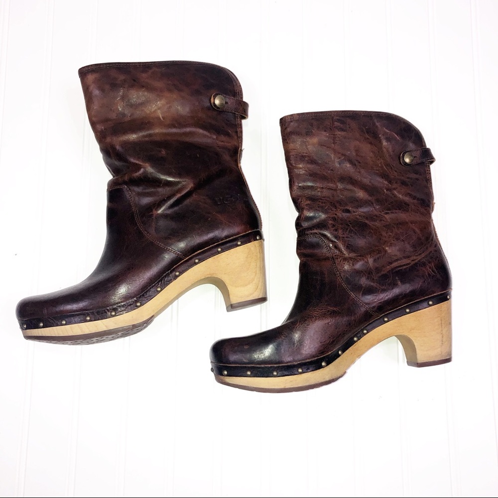 Ugg Clog style Lynnea short leather ankle boots